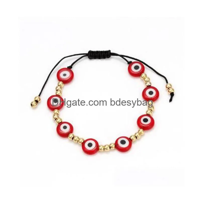 Charmearmbanden Lucky Eye Glass Beaded Bracelet Colorf Evil Charm Gold Sier Color Chain voor dames Vrouwelijke sieraden Drop Delivery Sieraden Dheia