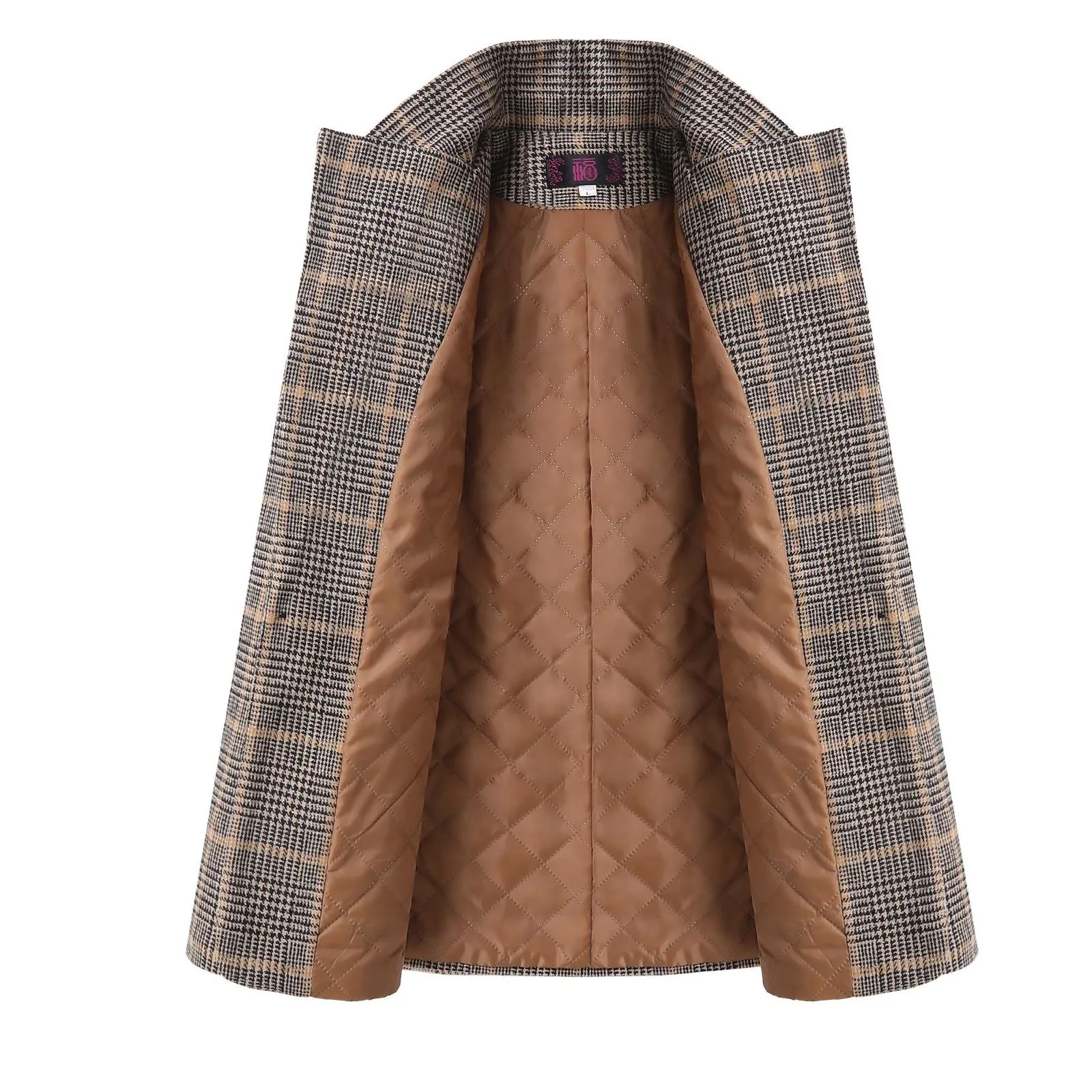 Trajes de mujer Blazers Otoño Invierno Vintage traje a cuadros chaqueta de lana señoras Slim Casual chaqueta de lana abrigo de una botonadura
