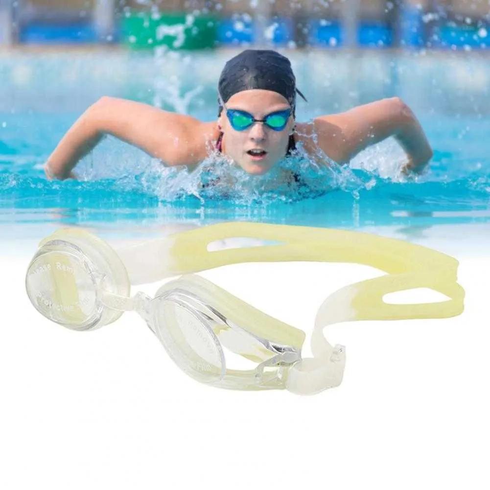 Goggles Swimming Goggles Silicone Solid Color Unisex Diving Glasses With Nose Pad Waterproof Adjustable Easy-wearing Swimming Eyewear P230408