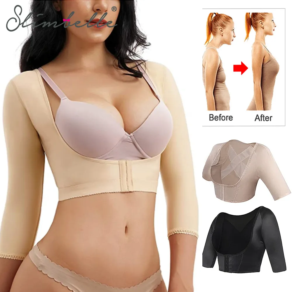 Kol şekillendirici kadınlar üst kol şekillendirici post daha ince sıkıştırma kolları kambur duruş düzeltici üstleri omuz shapewear geri destek 230407