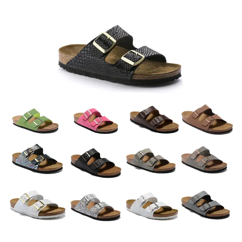 Summer Arizona Cork Slipper dla mężczyzn Boston Clogs Flat Sandals Nubuck Skórzana podwójna klamra plażowa męskie suwaki