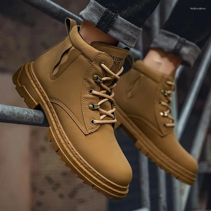 Botas masculinas inverno rendas de couro militar leve tornozelo comprimento casual quente antiderrapante sapatos leste 2023