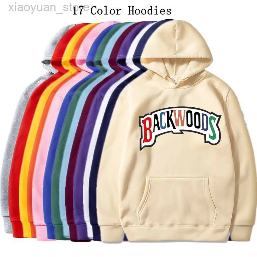 Erkek Hoodies Sweatshirts Hoodies Erkek Kadınlar Backwoods Baskı Sonbahar Harajuku Hip Hop Sweatshirt Adam Moda Kış Polar Jumper Damla M230408