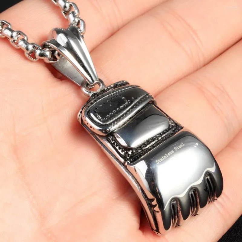 Chains Sport Men's 316L Stainless Steel Boxing Gloves Pendant Necklace Jewelry Gift Hip Hop Men Boy