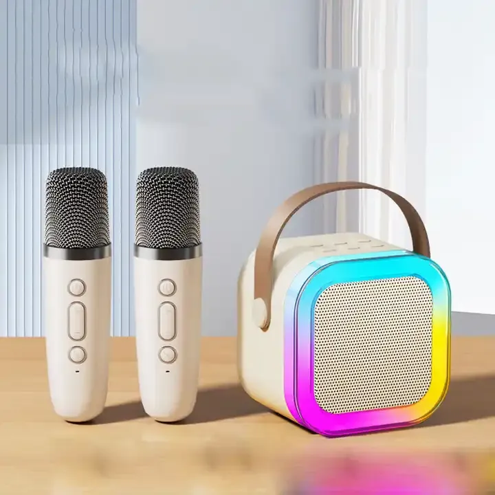 K12 mini microfone portátil de áudio integrado, cantando em casa, karaokê, família, sem fio, bt, alto-falante portátil ao ar livre com microfones