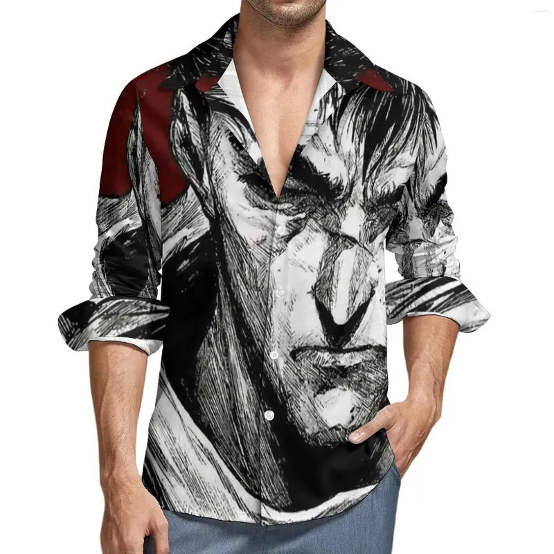 Herren Freizeithemden Guts Swordsman Berserker Hemd Anime Langarm Benutzerdefinierte stilvolle Blusen Herbst Coole Übergröße Kleidung