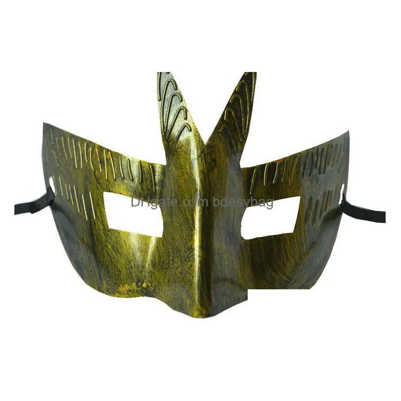 2017new mens retro grecoroman gladiator masquerade masks vintage golden/silver mask silver carnival mask mens halloween costume party