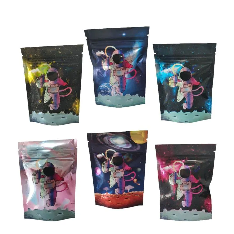 6 typer 35G Mylar Package Bag Californien Space Astronauts Package Zipperbags WSXLX