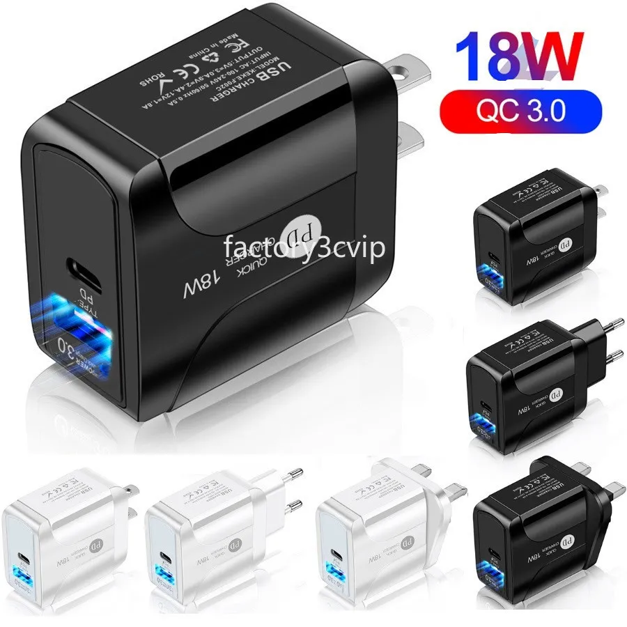 Chargeur mural USB type-c 18W PD QC3.0, adaptateur pour IPhone 15 11 12 13 14 Htc Samsung F1