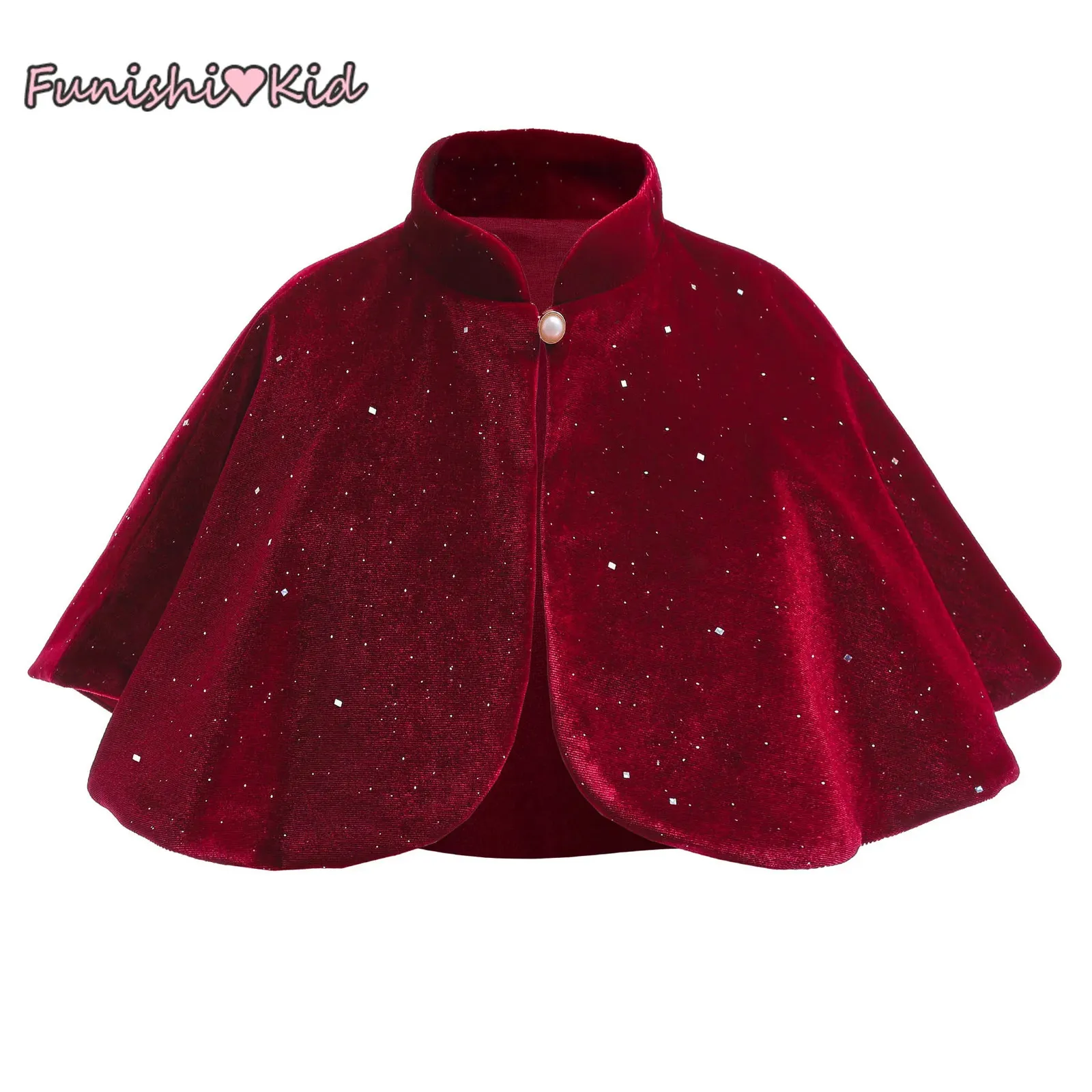 Cappotto Bambino Neonata Natale Mantello rosso Mrs Claus Babbo Natale Poncho in velluto Mantello Costume natalizio per bambini 231108