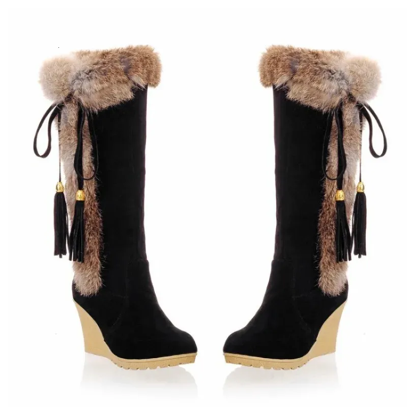 Stivali lunghi con zeppa best sale