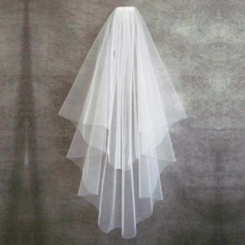 Wedding Accessories Short Simple Wedding Veil White Ivory Two Layer Bridal Veil With Comb Wedding Veil