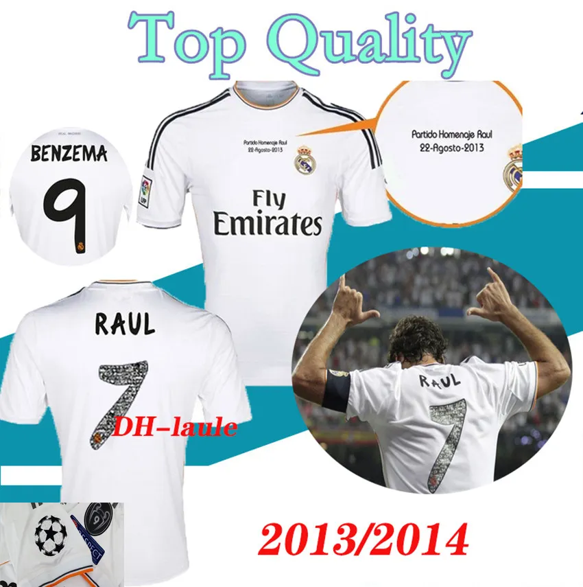 S-XXL 2013 2014 maillots de football madrids 13 14 RAUL maillots de football rétro Vintage ISCO Maillot SERGIO RAMOS réel BENZEMA Camiseta