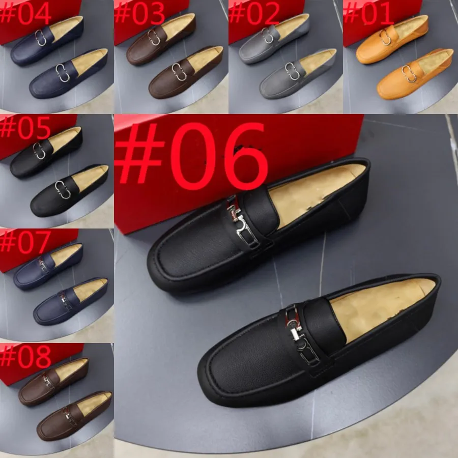 F2/25 Modelo Nuevas llegadas Diseñador de mocasines zapatos Hombres Heds Buckled Black Leather Slip-On Office Luxurys Vestido gran tamaño 38-46