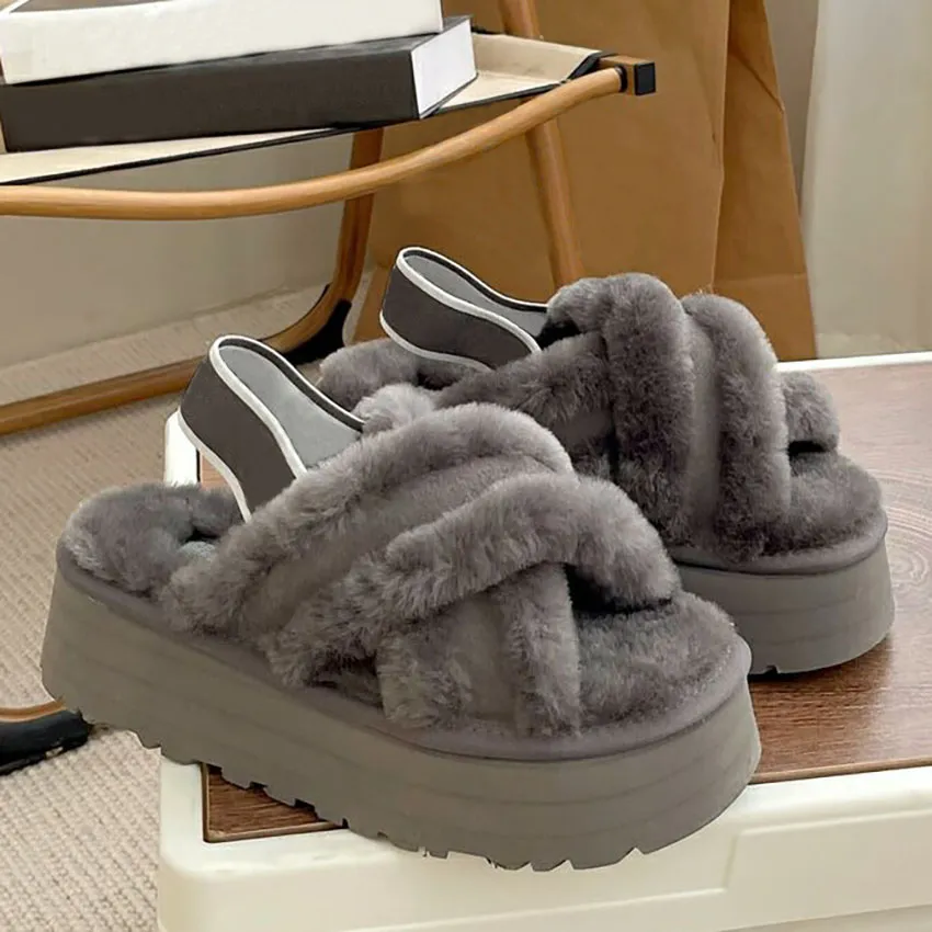 Fluffy Cotton Designer Fuzzy Slippers For Women For Men And Women Warm ...