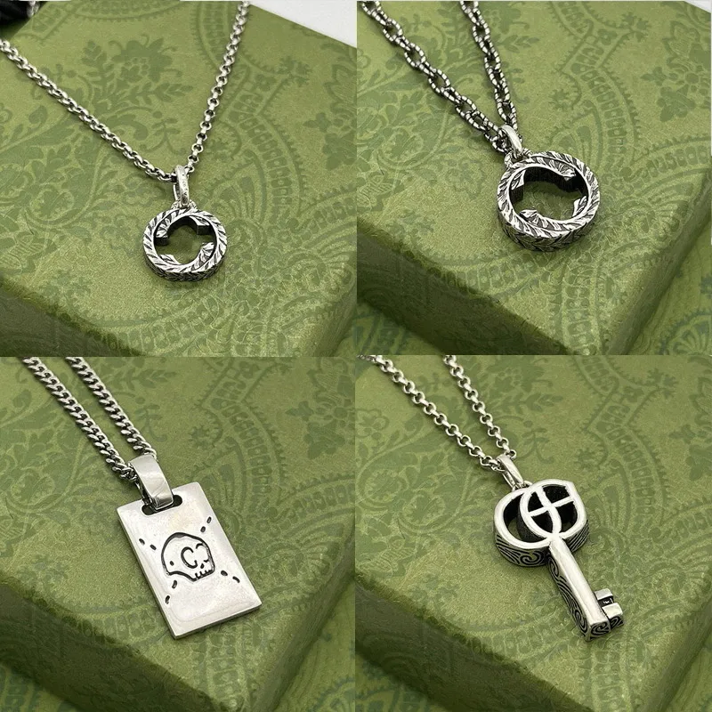 Collana di gioielli di alta qualità Catena Sier Ciondolo chiave da donna per uomo Teschio Tigre con lettera Designer Collane Regalo di moda G671