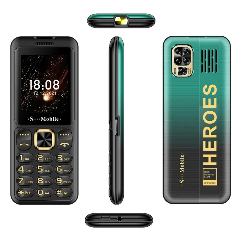 الهواتف المحمولة Bluetooth 2G FM Radio Camera Phone Tri Sim Card لكبار السن مع مربع W23