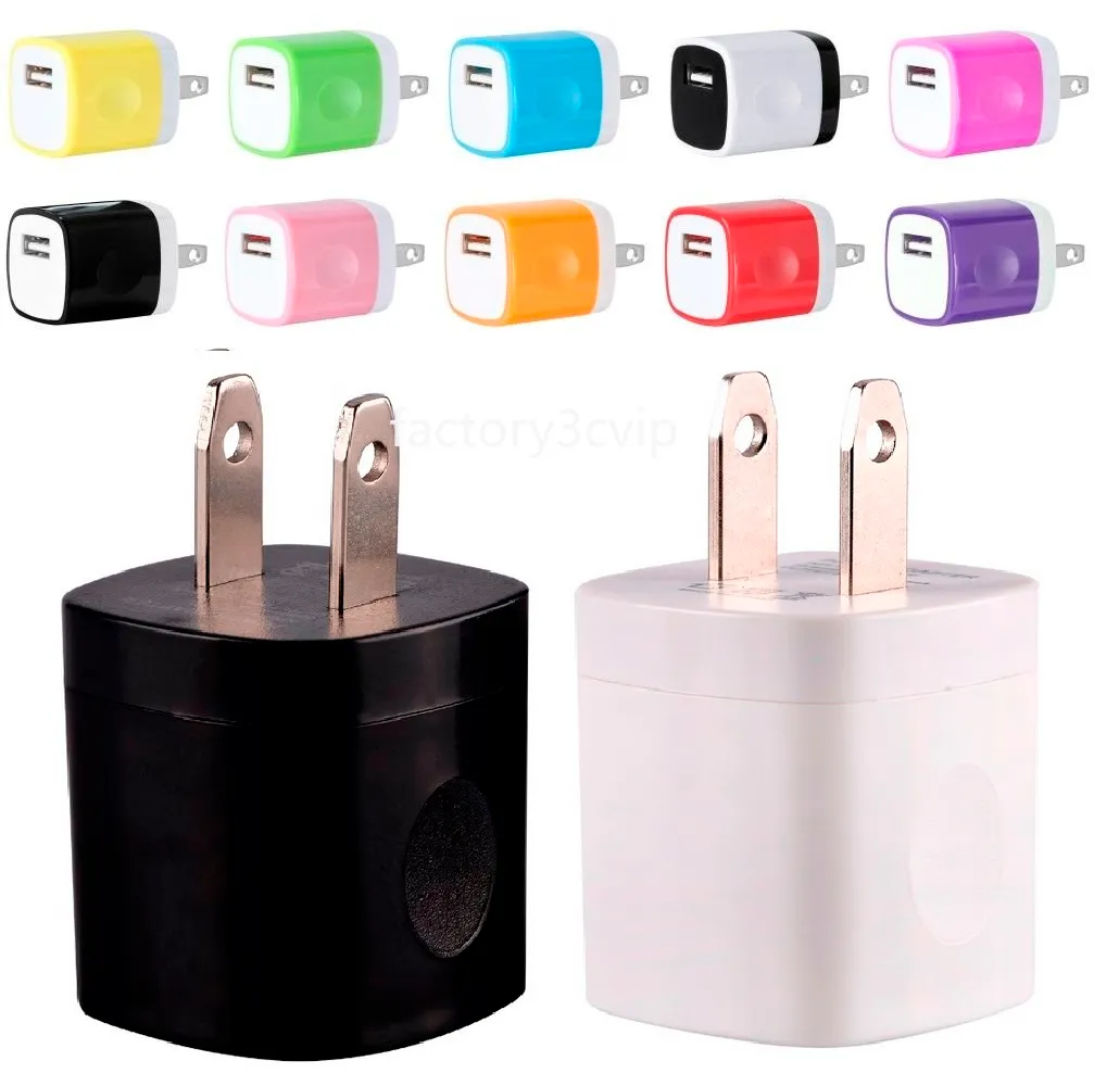 12 couleurs 5V 1A US USB chargeur mural AC chargeur de voyage à domicile adaptateur secteur pour Samsung Iphone 15 11 12 13 14 xiaomi F1