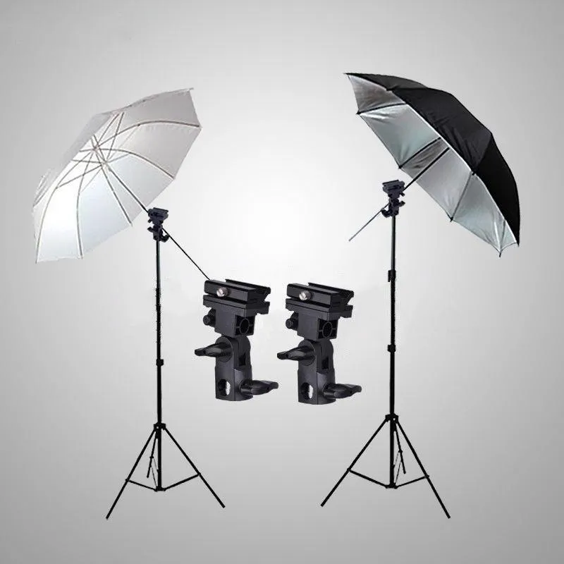 Freeshipping Fotocamera fotografica Photo Studio Flash Speedlight Ombrello Illuminazione Kit supporto luce 2 Staffa B 2 treppiede 2 Ombrello Prvoj