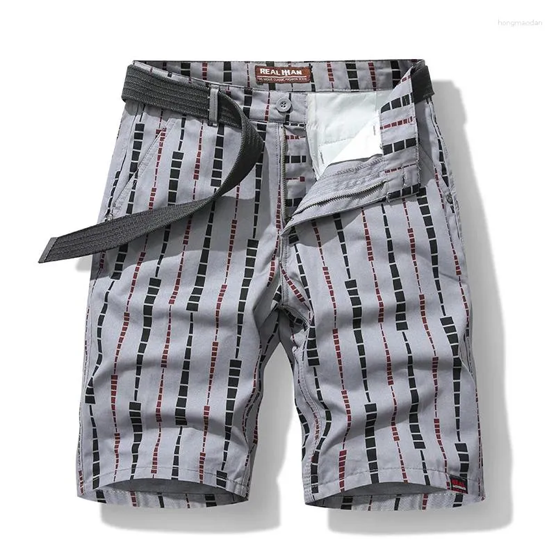 Shorts pour hommes Summer Hommes Coton Cargo S Casual Breeche Bermuda Beach Jogger Respirant Rayé Mâle Drop