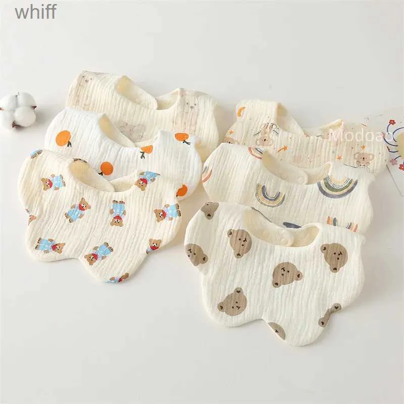 Slabbetjes Spuugdoekjes Katoenen babyslabbetjes Effen kleur Absorberend pasgeboren slabbetje met kwastjes Baby Spuugdoekjes Bandana Sjaal Kinderen Jongen Meisjes Voeden Speeksel HanddoekL231108