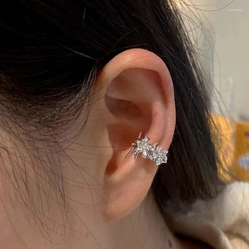 Backs oorbellen Mengjiqiao Koreaanse mode onregelmatige metalen clip voor vrouwen meisjes cirkel piercing kraakbeen oor sieraden geschenken