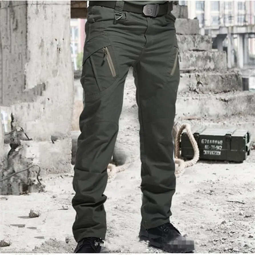 Pantalon tactique pantalon tactique SWAT Combat armée pantalon hommes nombreuses poches imperméable résistant à l'usure Cargo276q