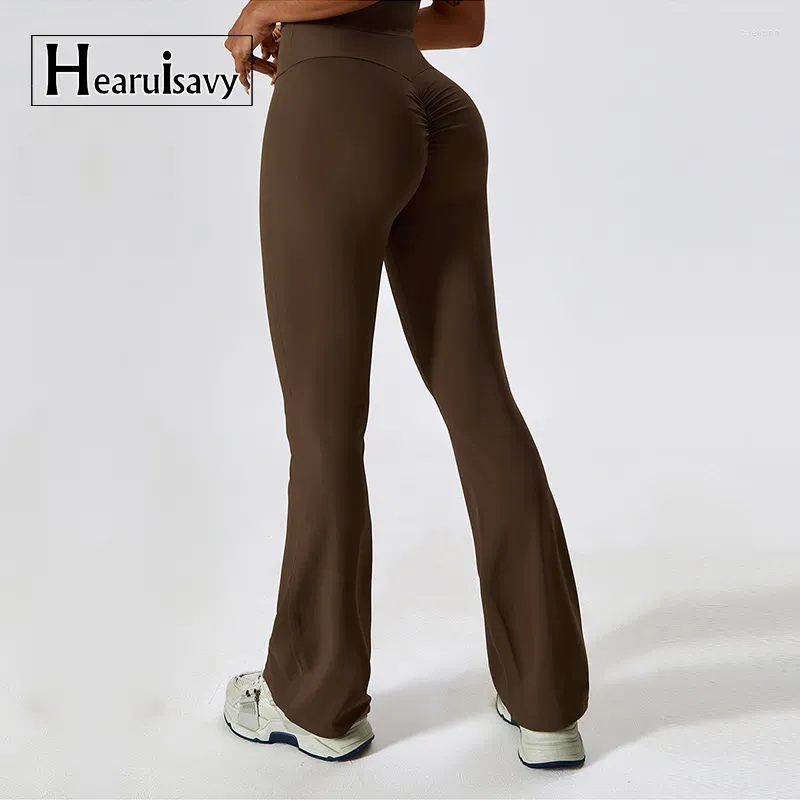 Aktive Hosen nacktes Gefühl Training Leggings Frauen Fitnessstudio hohe Taille Schotten auf ausgestellte Tanz Fitness Sport Strumpfhosen atmungsaktive Yoga -Kleidung