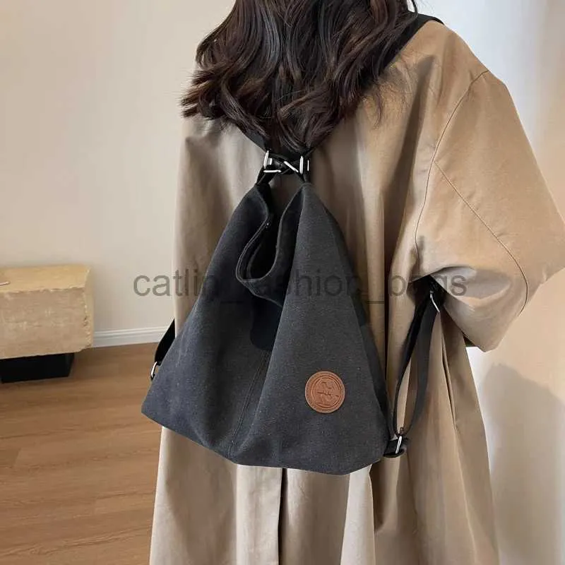 Shoulder Bags Fasion Versatile Canvas Messenger Bag Vintage Student Backpack Lable Soulder Bag Luxury Women Bags Brandscatlin_fashion_bags