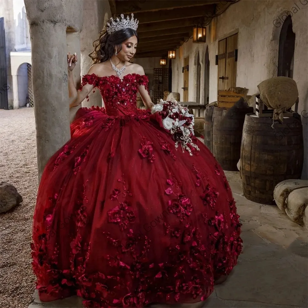 burgundy quince dresses