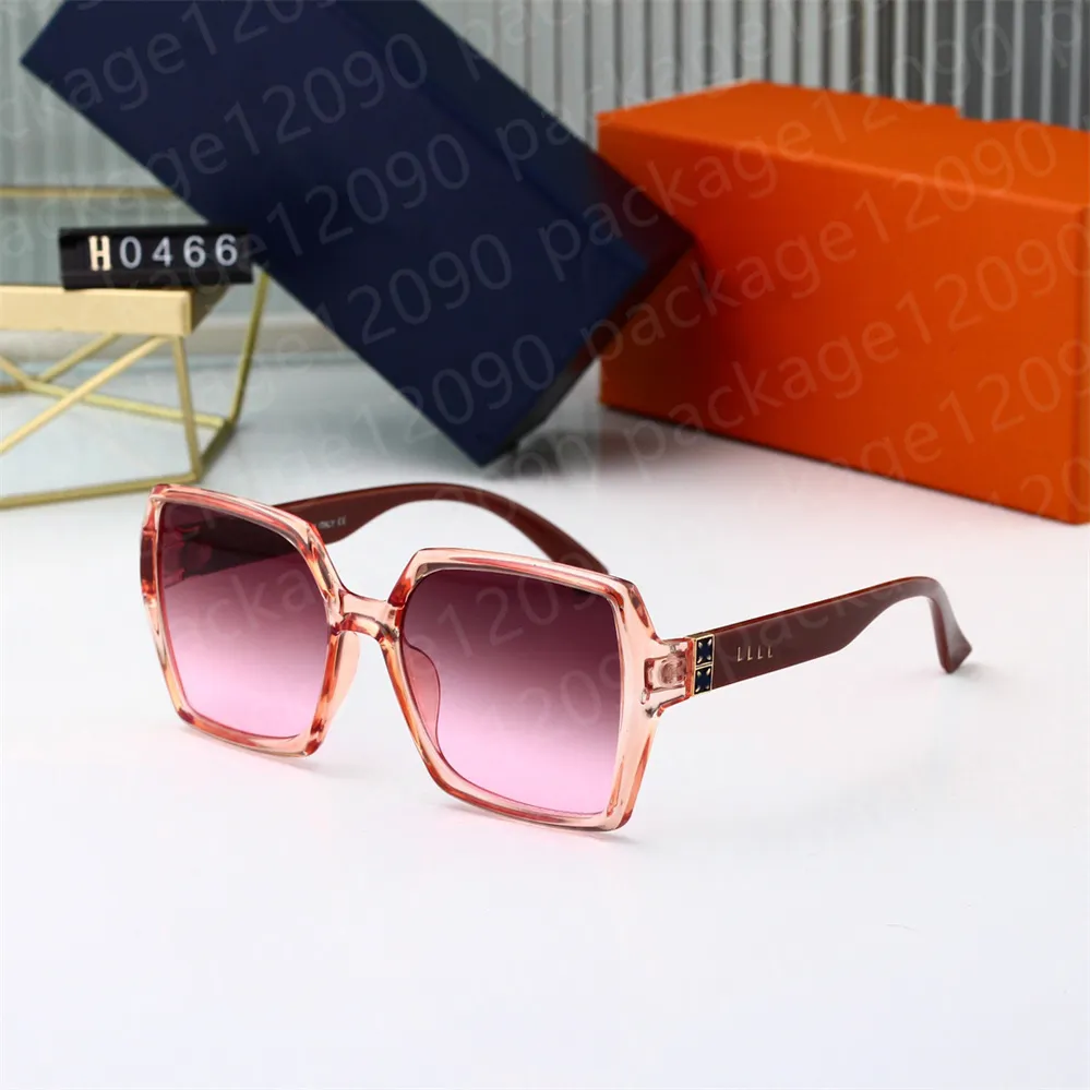 Paar Brillen Marke Mode Sommer Strand Luxus Sonnenbrille 0466 Designer Overszie Goggle Sonnenbrille für Mann Frau UV400 Top-Qualität Reality Eyewear Schwarz mit Box