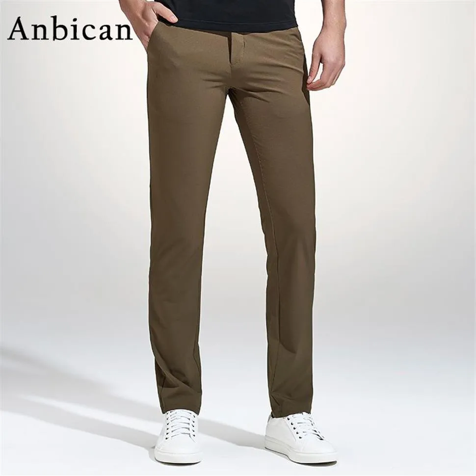 Anbican Mode Kaki Pantalons Occasionnels Hommes 2017 Printemps Tout Nouveau Loisirs Affaires Slim Pantalon Hommes Coton Travail Chinos Robe Pants210h