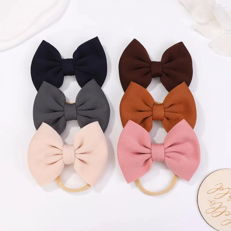 Hair Accessories 2Pcs Lovely Bowknot Headband For Baby 0-3Years Toddler Elastic Nylon Headwear Born Hairband Thin Band