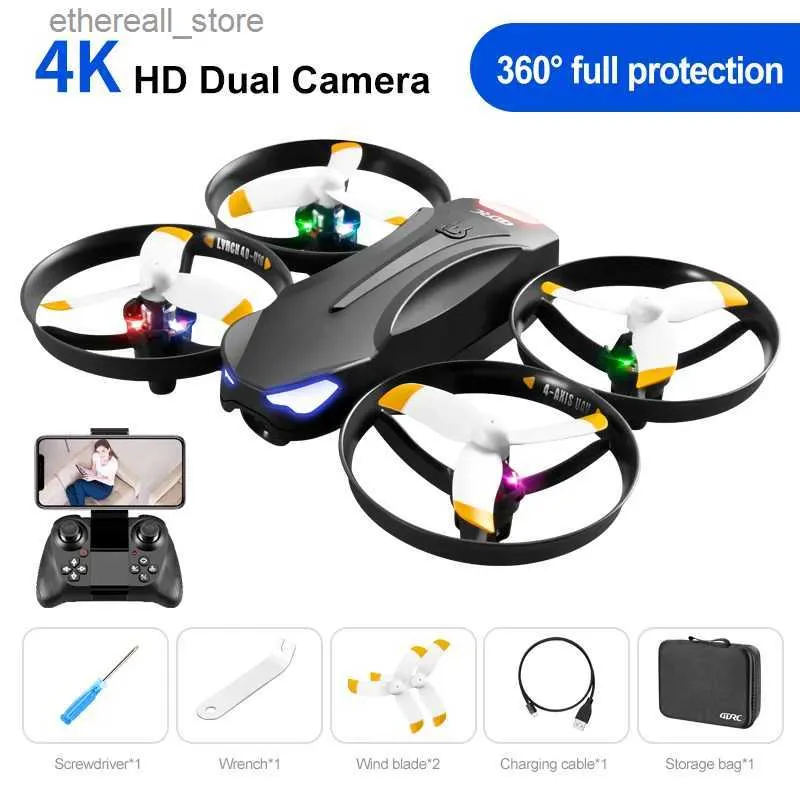 Droni V16 Drone 6k professione HD Fotocamera grandangolare 1080P WiFi Fpv Drone Doppia fotocamera Mantenimento dell'altitudine mini droni Rc Elicottero Giocattoli Regalo Q231108