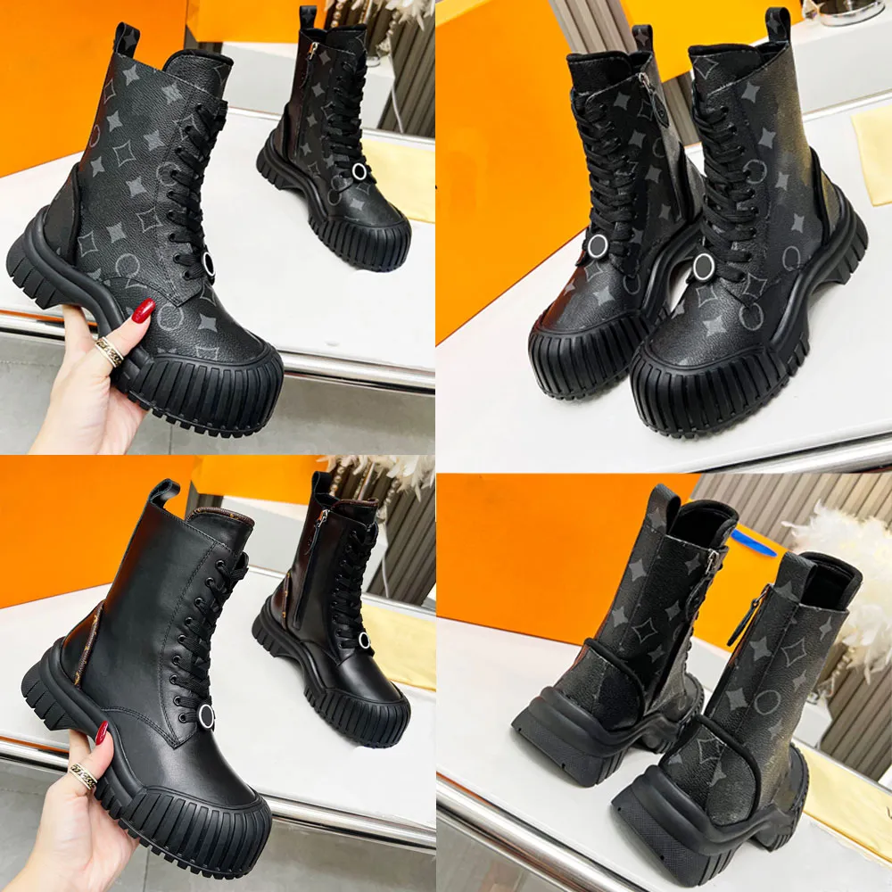 Ranger Plat Ruby Boots 1AB12M Designer Boots Boots Buty jesienne zimowe buty martin buty cuir de veau semelle exterieure en gomme motocyklowe buty luksusowe buty 35 42