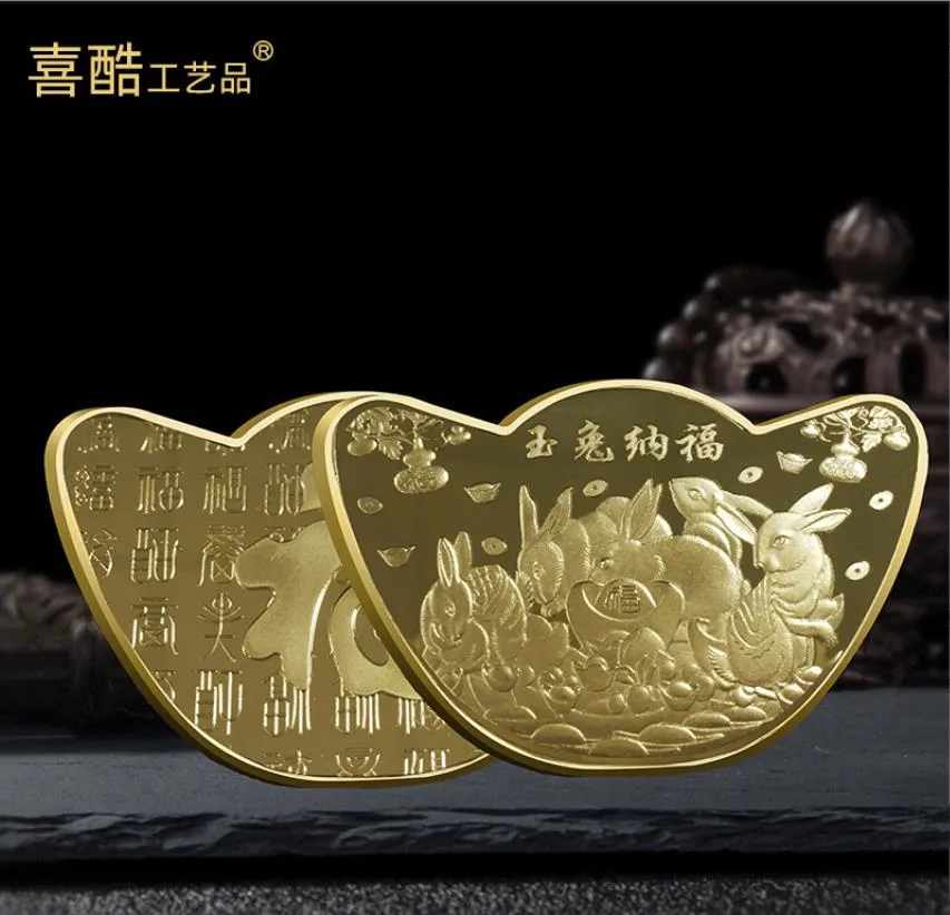 Konst och hantverk 2023 Rabbit Year Yuanbao Commemorative Zhang Shengxiao Rabbit