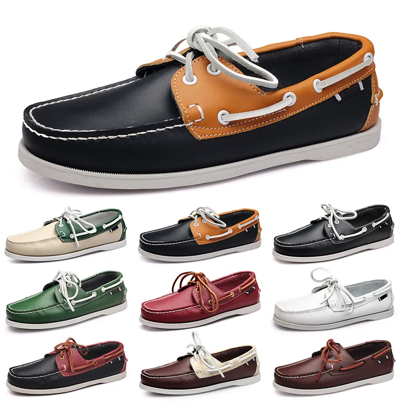 Sapatos casuais homens branco barato lazer pratas taupe dlives marrom cinza vermelho verde andando baixo macio Multis couro mens tênis ao ar livre treinador GAI