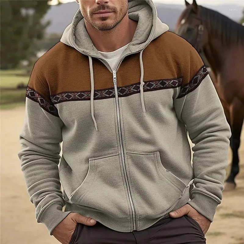 Men's Hoodies Vintage Zip Up Sewatshirt Hoody Oversized Male Zipper Long Sleeve Autumn/Winter Man Pullover Clothes High Quality Hoodie