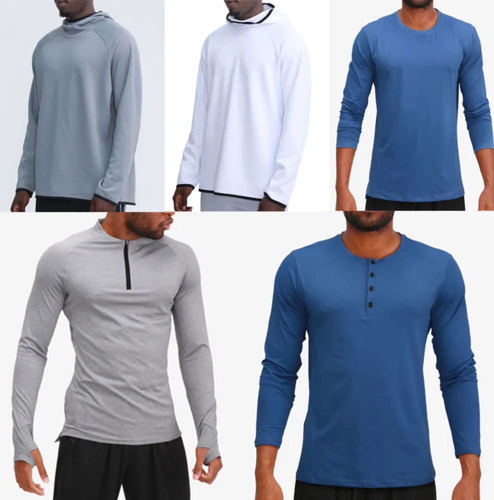 Herren-Outfit, Kapuzenpullover, T-Shirts, Yoga-Kapuzenpullover, T-Shirt, Lulu, Sport, Hüftheben, elastische Fitness-Strumpfhosen, Lululemens, alle Arten von Mode, Schlankheitstrend