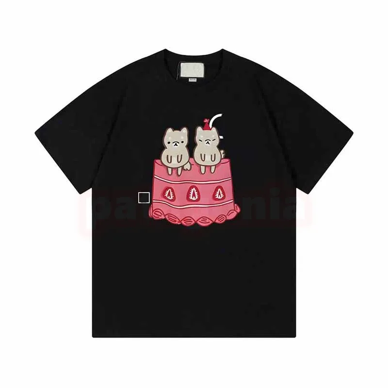 Designer Männer Frauen T-Shirt Herren neue Katze Druck T-Shirts Paare Sommer Tops Größe XS-L