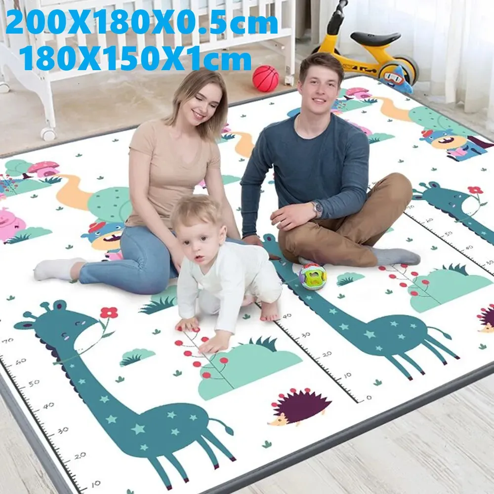 Baby Rugs Playmats 1cm Epe Miljövänligt tjockt baby Crawling Play Mats Folding Mat Carpet Play Mat for Children's Safety Mat Rug Playmat 231108