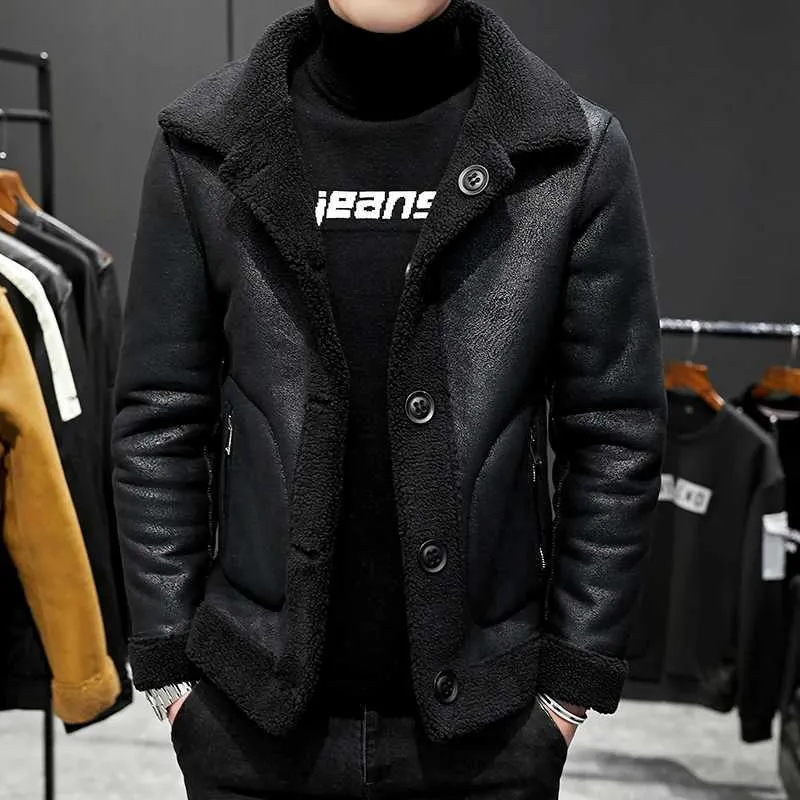 Мужские куртки 2023 брендовая одежда мужские зимние теплые шерстяные пальто мужские зернистые шерстяные двусторонние шерстяные куртки больших размеров S-4XLzln231108