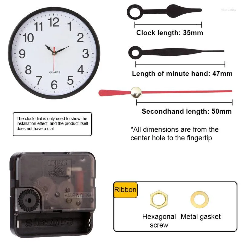 Relógios de parede Diy Quartz Silent Clock Mecanism Kit Central Movimento para Máquinas Relógio de Relógio do relógio Strawwork Shaft Longo