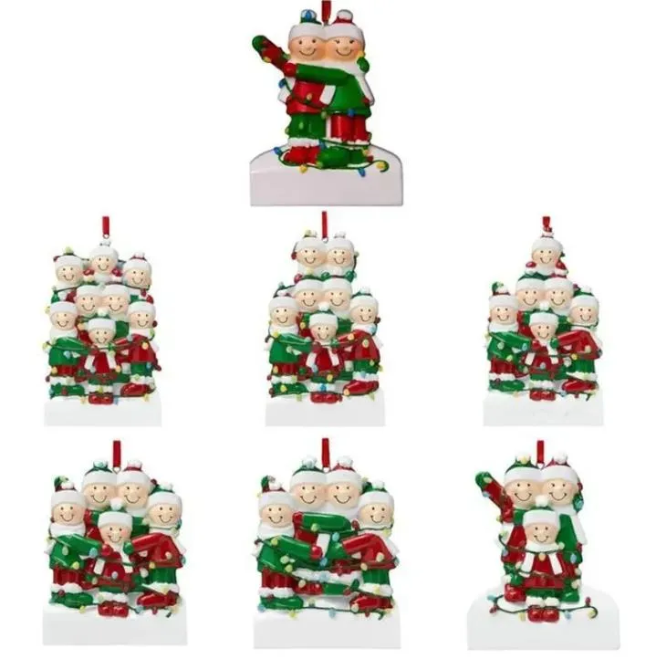 Personalized Resin Christmas Ornaments Pendant Family Christmas Tree Decorations