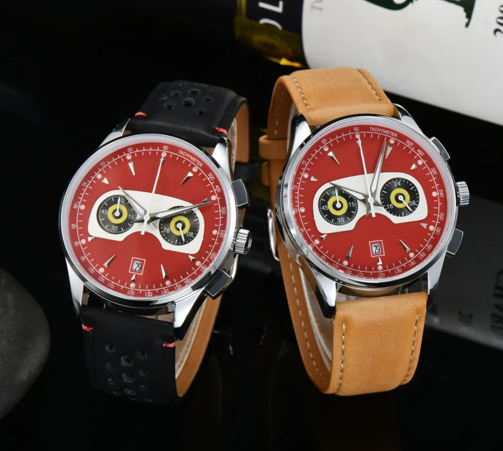Horloges voor heren Nieuwe horloges diameter Alle wijzerplaatwerk quartz horloge Top luxe merk chronograaf klok Rubberen band Herenmode
