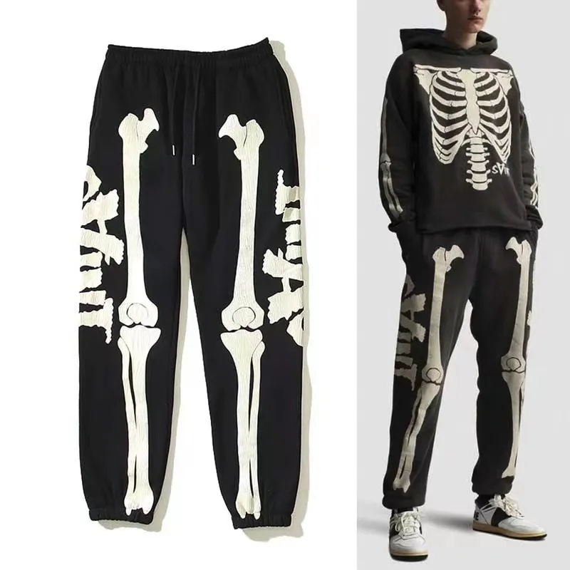 Frog Drift Pants Bone Elephant Print Herrenhose American Retro Sporthose Herbst- und Winterhose Übergröße M-2XL