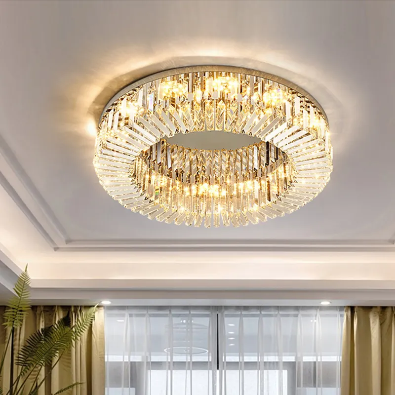 Modern Luxury Crystal Living Room Ceiling Lamp Bedroom Dining Room Led Ring Ceiling Lamp Indoor Lighting Home Decoration Lamps