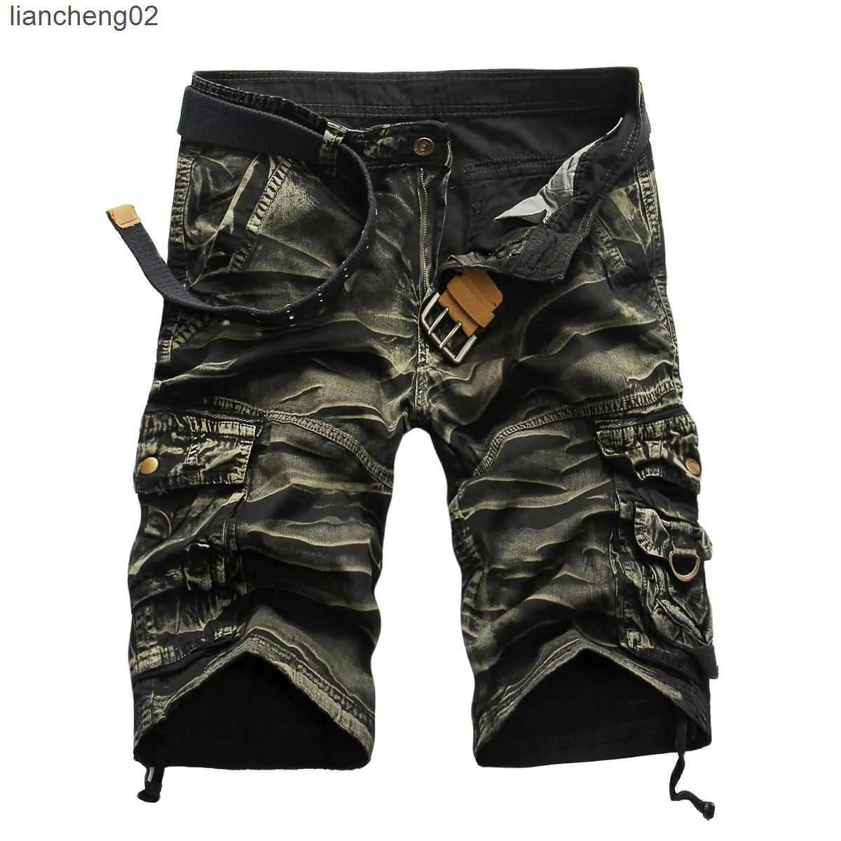 Mäns shorts sommarlast shorts män cool kamouflage bomull casual mens korta byxor märke kläder bekväma camo män last shorts inget bälte w0408