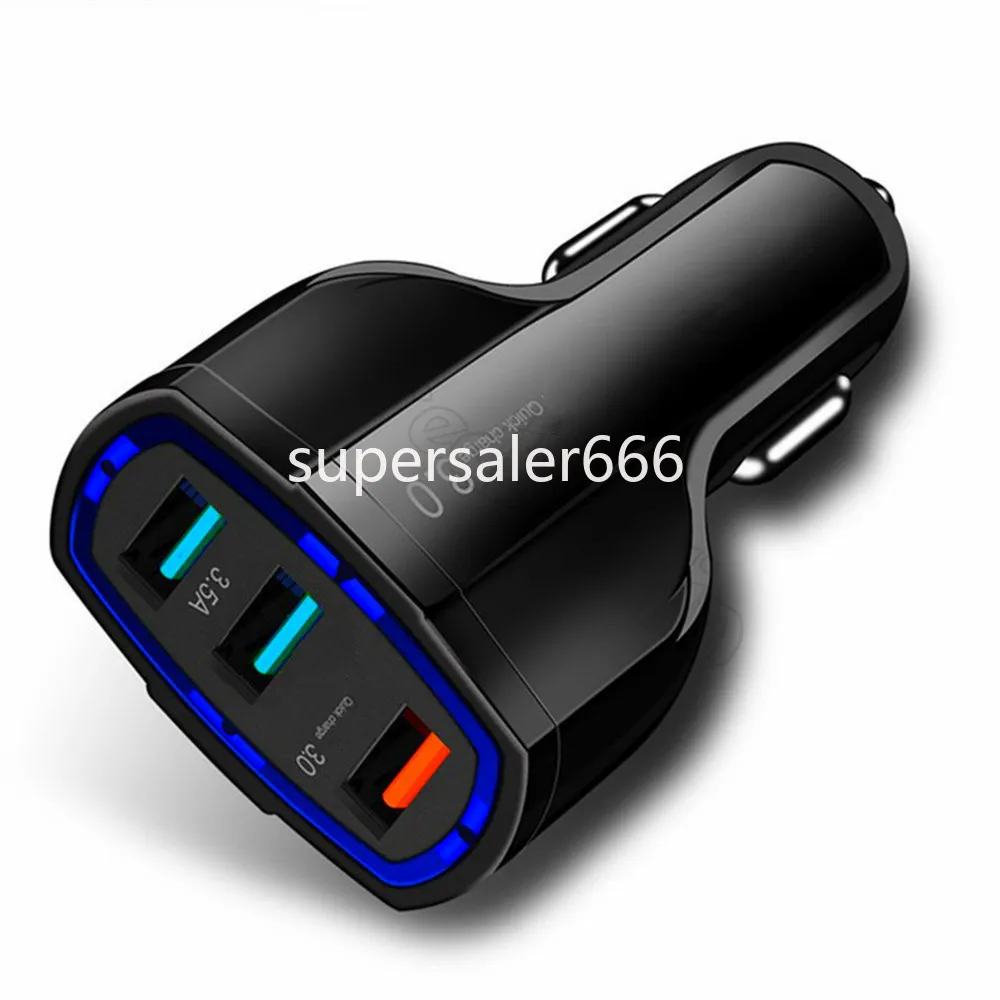 5V 3.1A 3USB PORTS Hög hastighet USB Bil Charger Power Adapter för iPhone 12 13 14 15 Pro Max Samsung LG S1