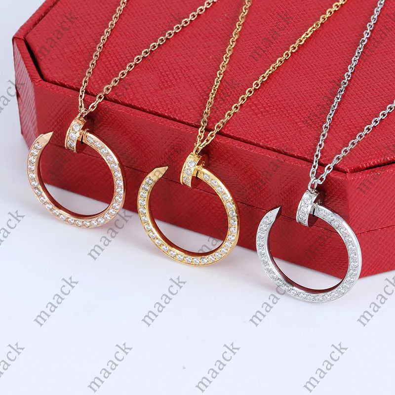 Pendant Necklaces New men and women pendant necklace fashion designer design stainless steel nail necklaces M230408